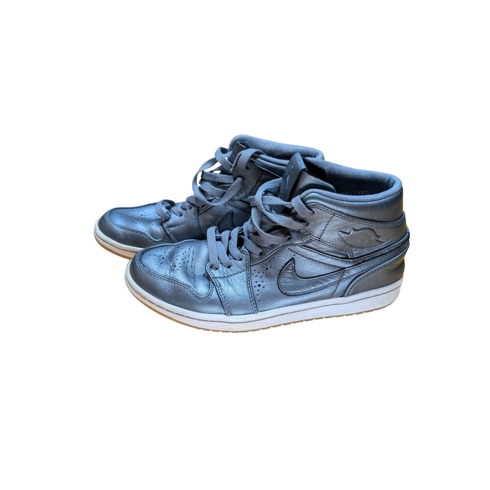 Nike Air Jordan 1 Mid Nouveau Cool Grey Mens 8 Leather Sneakers Shoes 2014